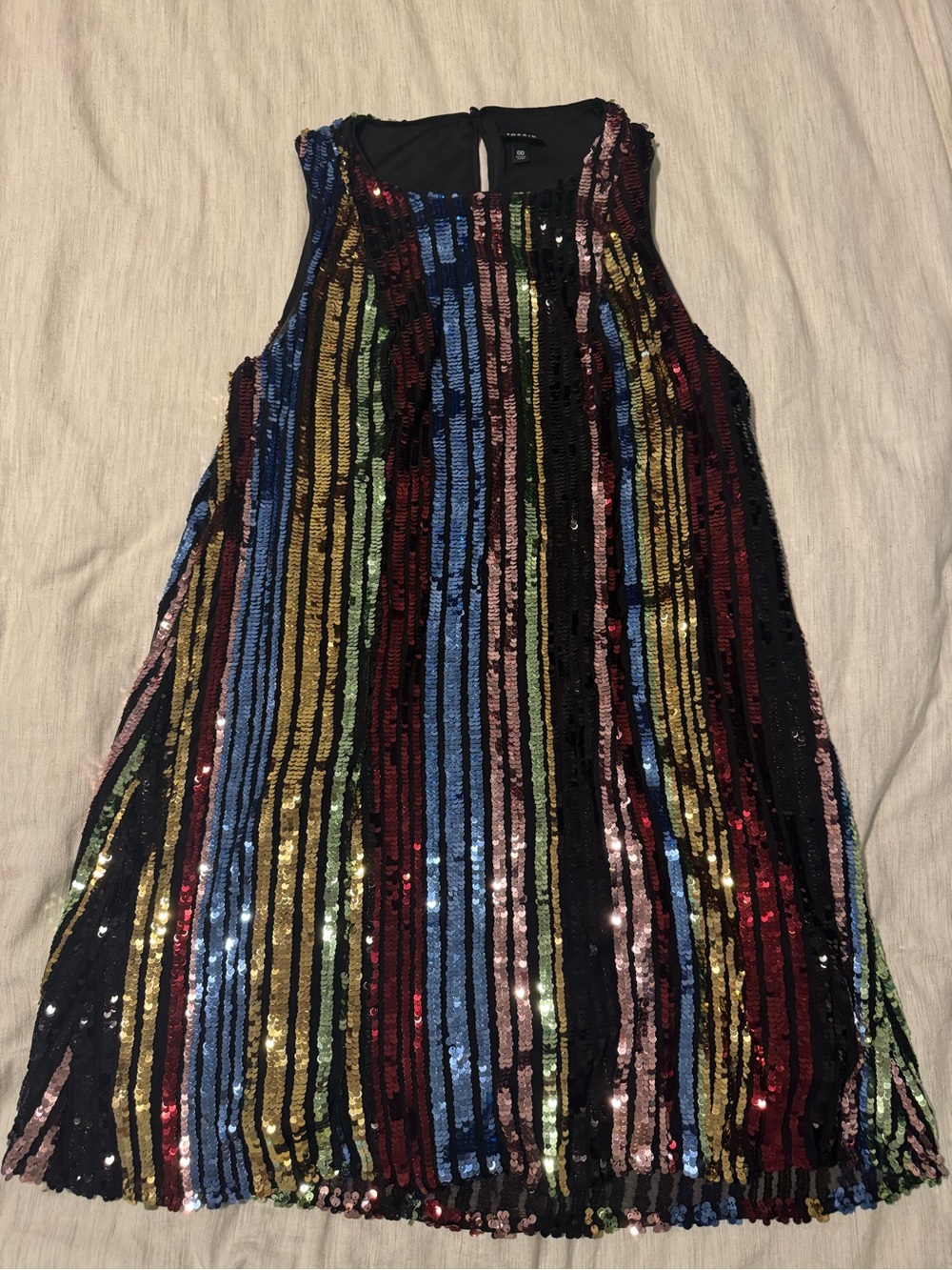 torrid Black Dress with Multicolor Sequin Stripes